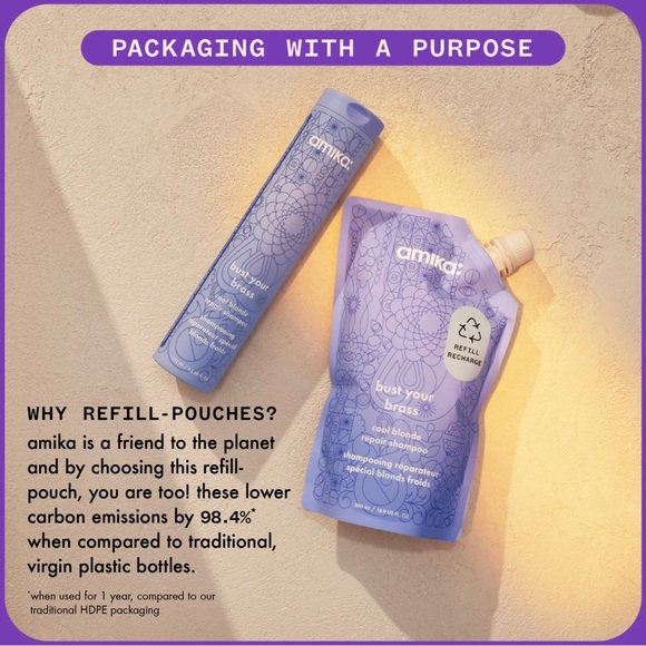 NEW amika Bust Your Brass Blonde Purple Conditioner Refiller 16.9 fl oz - Picture 7 of 11